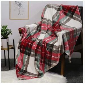 NEW Ultra Soft with Plaid Cozy Luxury Throw Blanket (50 x 60 inch, Red)